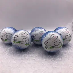 Present Tense Anne Hathaway Hippity Hop Blue Bunny Rabbit Drawer Knobs Set of 5