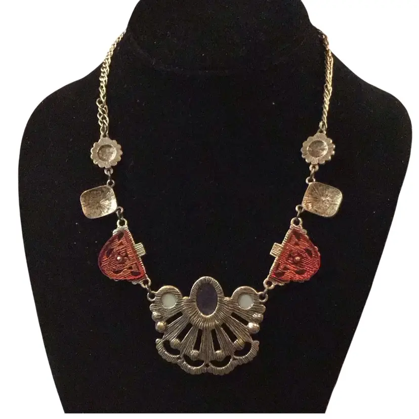 Unsigned, rhinestone statement, necklace