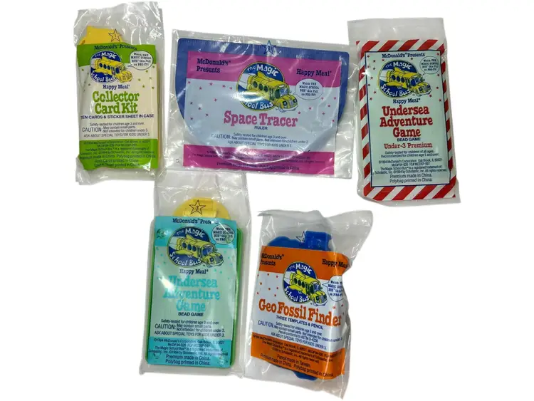 McDonald’s Happy Meal Toy Full Set of 4 Magic School Bus + Undersea Game 1994