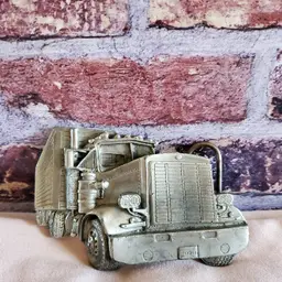 1977 Bergamot Brass Works Belt Buckle Big Rig Semi Trucker Tractor Trailer