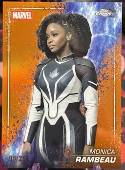 2025 Topps Marvel Studios Chrome Monica Rambeau /25 Orange Refractor #S-156