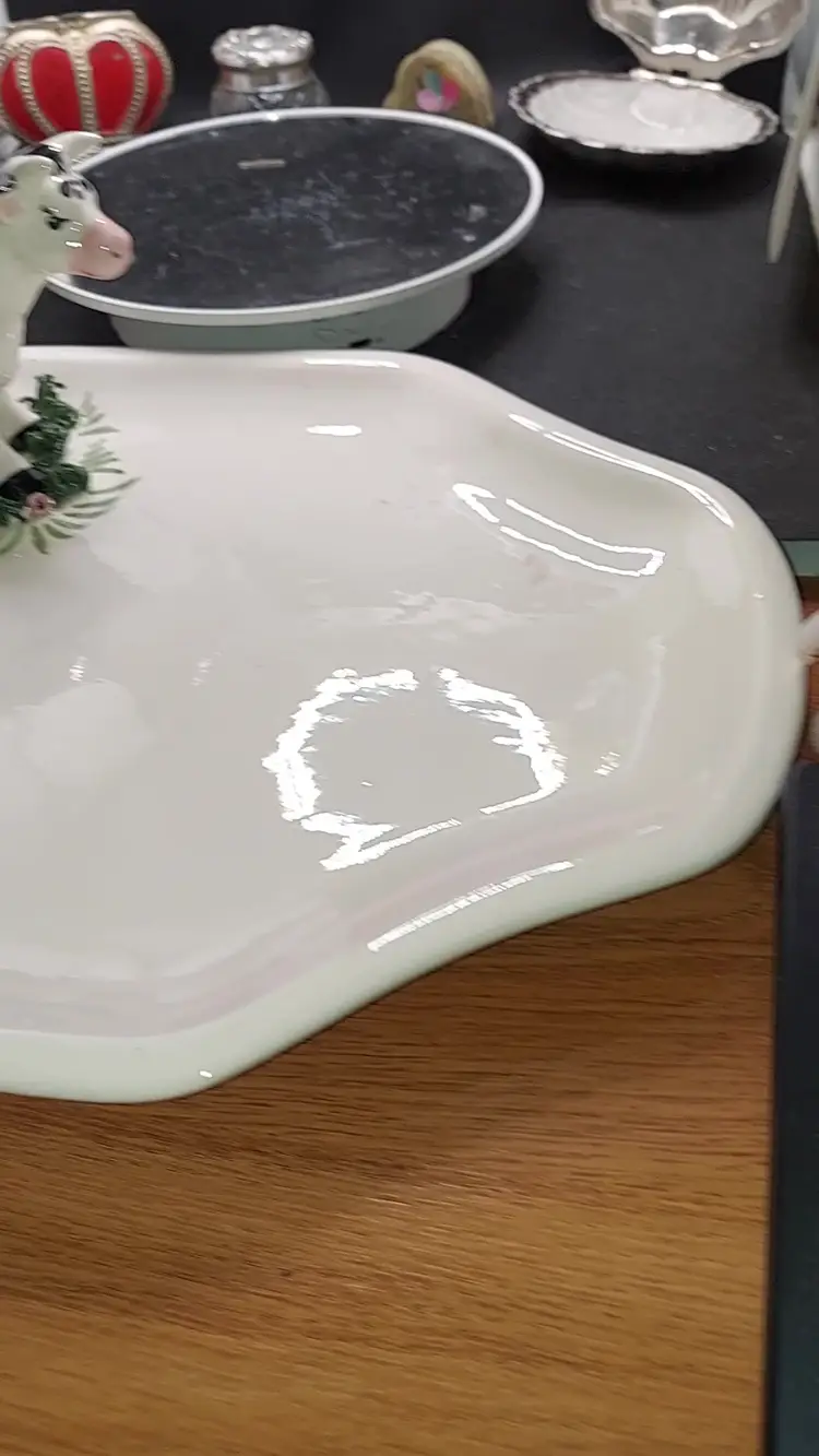 Vintage Los Angeles Ceramics Cow Appetizer Platter - 1960's  VERY UNIQUE Find! Farmhouse