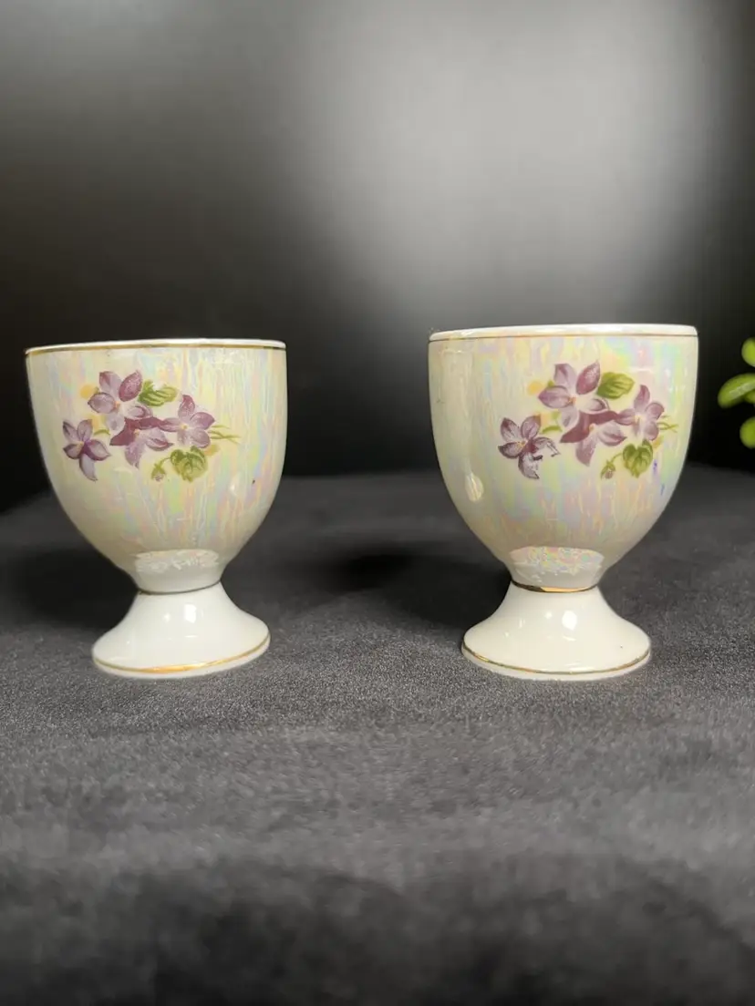 Japan-Pearlescent Lusterware Egg Cups