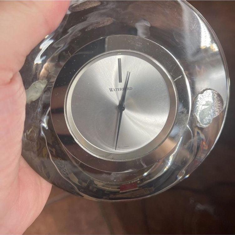 Waterford Crystal Vintage Large 5 Diameter Eclipse Clock Paperweight Ireland