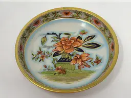 Daher Metal Ware Decorated Small Tray with Butterfly and Flower Vase
