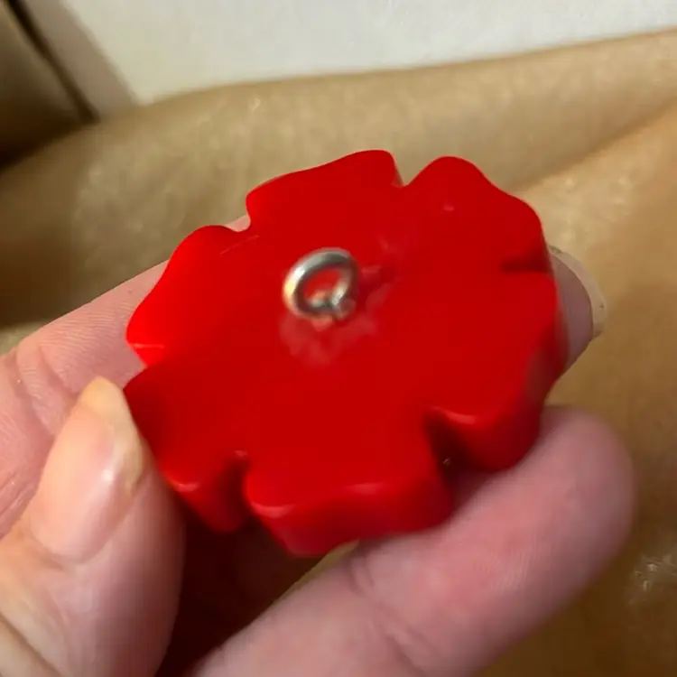 1 1/2” Vintage Red Bakelite Button Tested