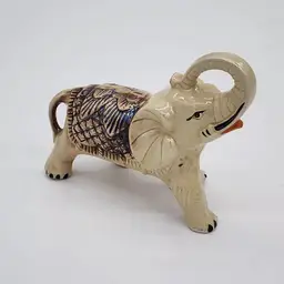 Vintage Brazilian Lusterware Elephant Sanding Trunk Up