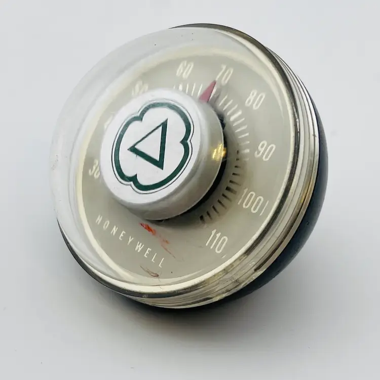 Vintage Mid Century Honeywell Advertising Desk Thermometer Paperweight Works! 2”