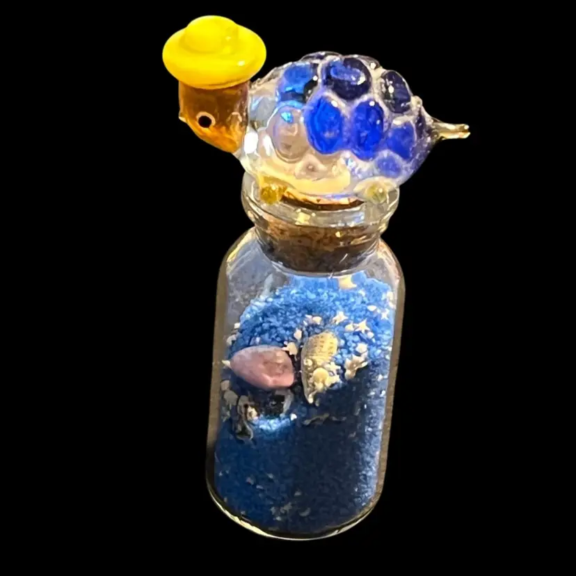 Turtle Wish Box With Handblown Glass Sea Turtle