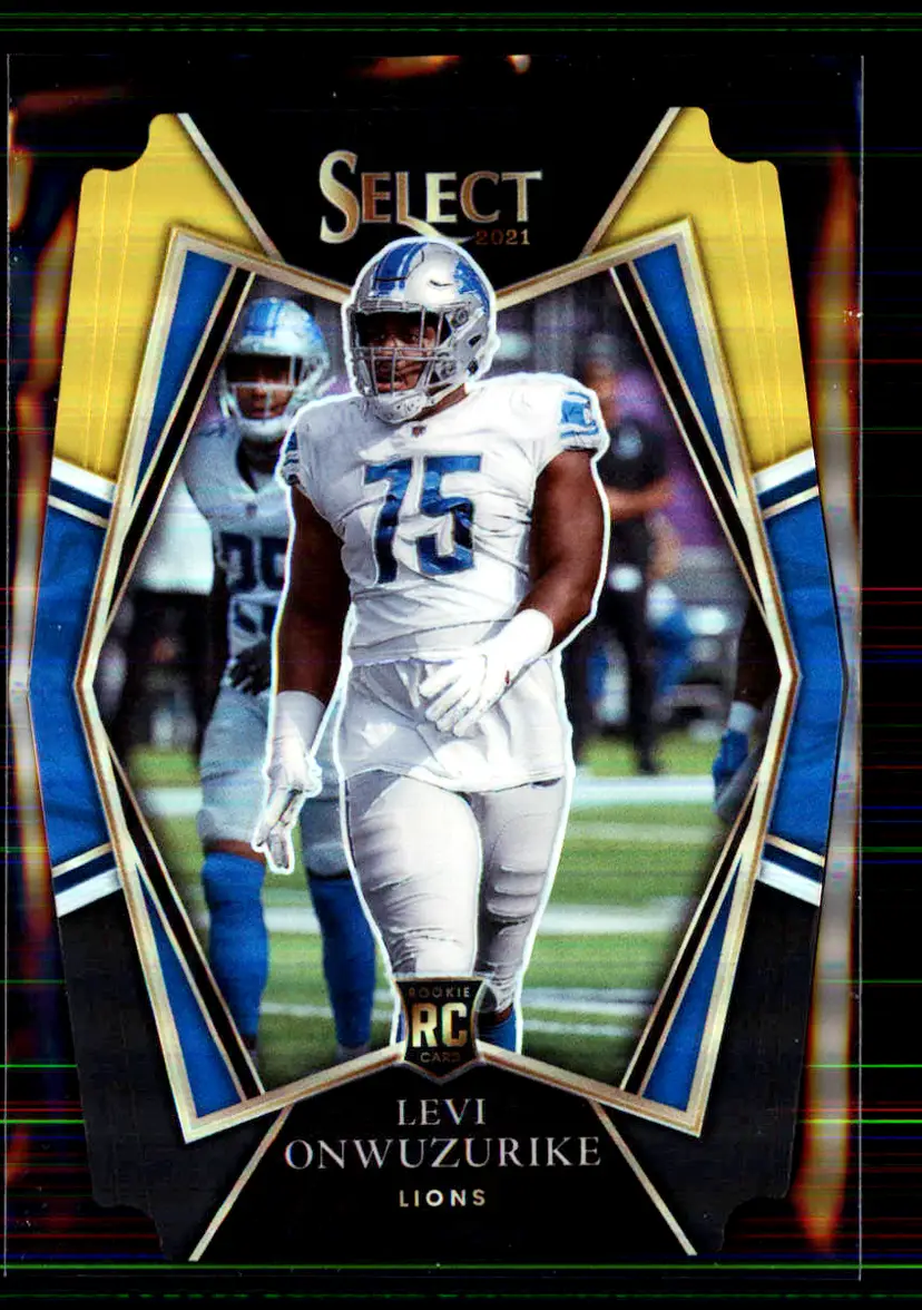 Levi Onwuzurike 2021 Panini Select Black & Gold Prizm Die Cut #190 - Detroit Lions - (147-16)