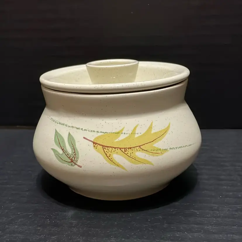 Vintage Midcentury Franciscan Autumn Leaves Sugar Bowl w Lid Covered MCM