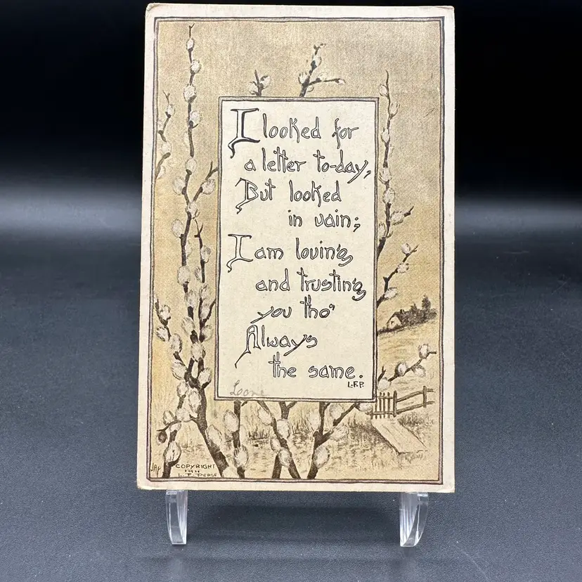 Antique “Missing You” Postcard, Postmarked 1912