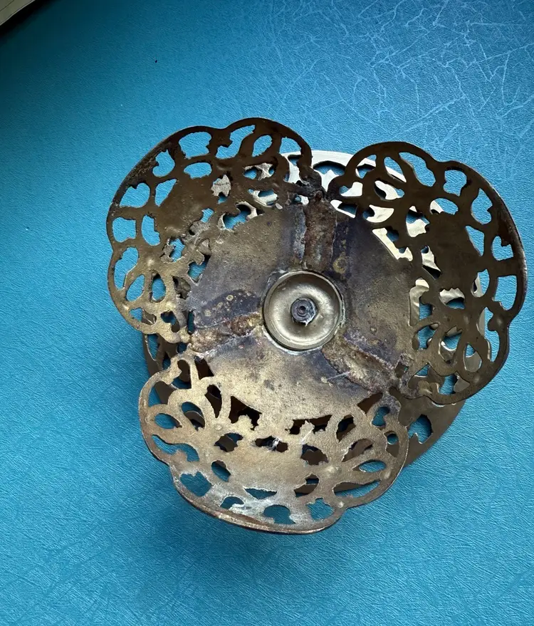 Vintage Pierced “filigree” Brass Candle Holder
