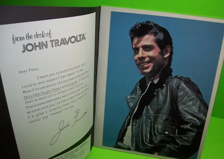 Vintage John Travolta Postcard Book 1978 Welcome Back Kotter Grease Saturday Night Fever