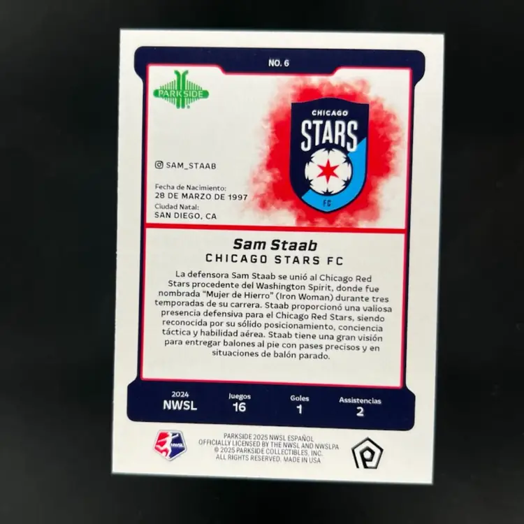 Sam Staab 2025 Parkside En Espanol Silver Border /100  Soccer Card