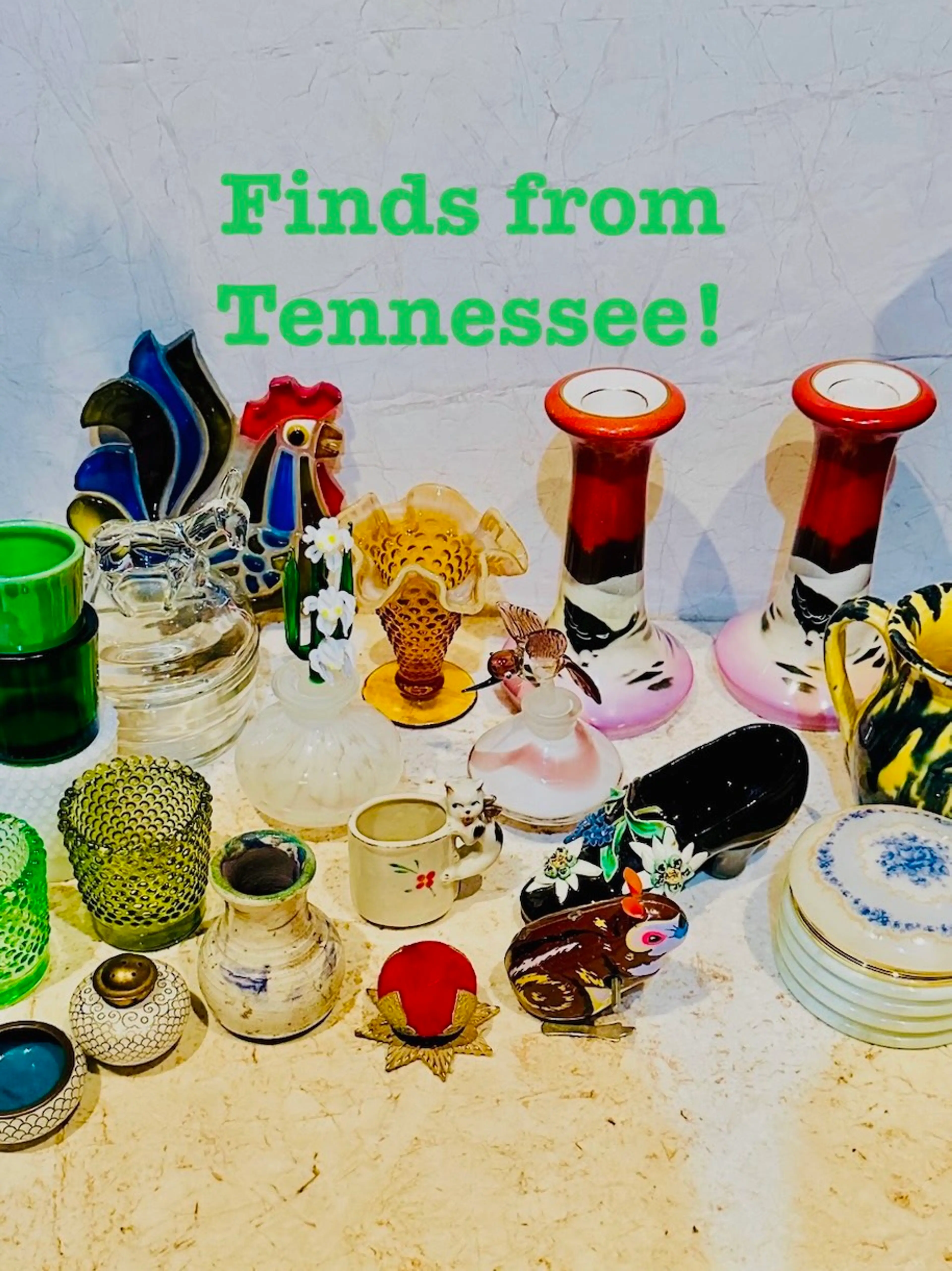 Perfume Bottles, Lucite, Alabaster, Fenton (things I bought At The Market!) 