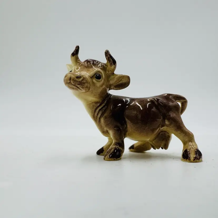 Retired Hagen Renaker Comical Jersey Cow Ceramic Painted Figurine