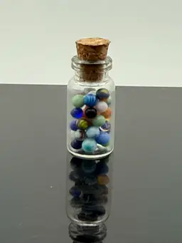 Micro Marbles In Glass Cork Jar