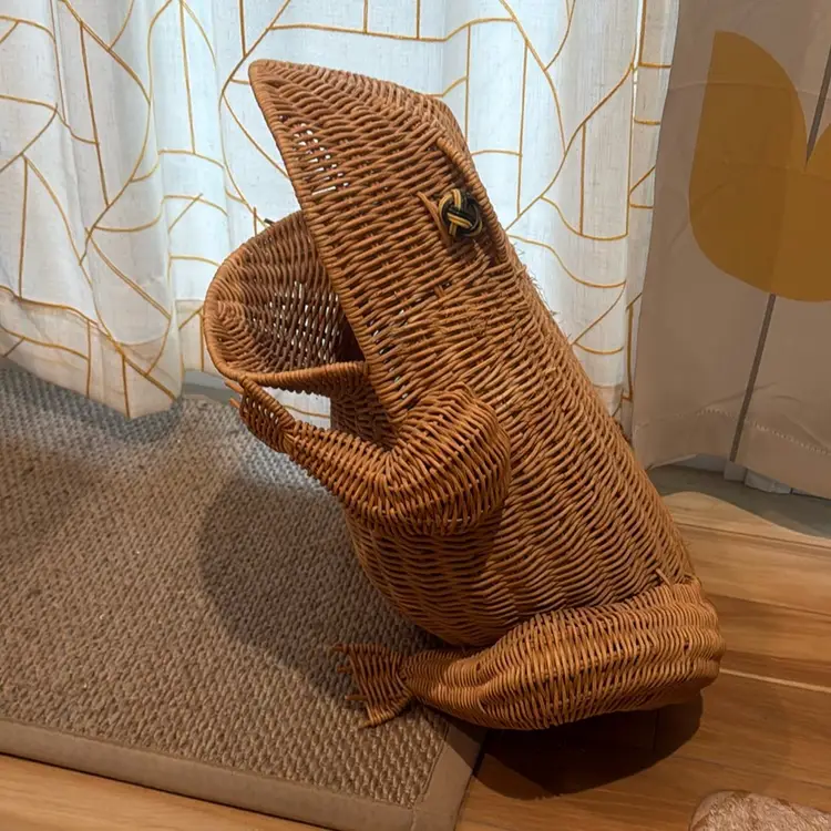 Wicker Frog Basket/Magazine Holder - 18”