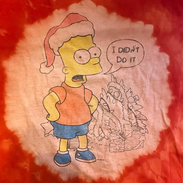 BART Simpson Christmas Tie Dyed T-shirt XL Tall