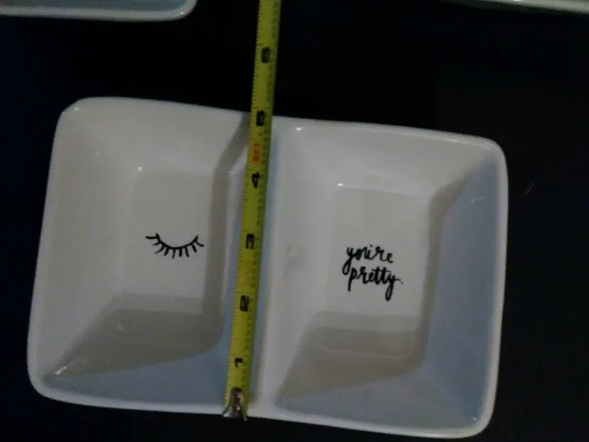 Rae Dunn "You're Pretty" Winking Eye Divided Trinket Dish Tray By Magenta 5×8