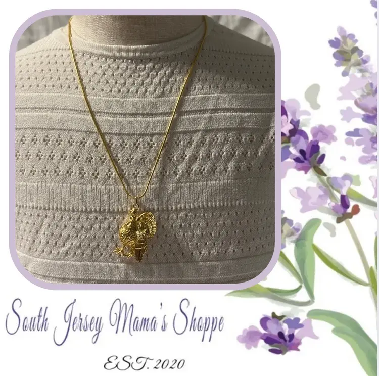 Vintage 1996 Pfister Gold Tone Chain With Turkey Pendant