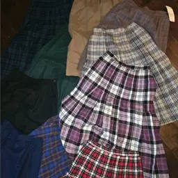 10 Vtg. Pendelton Skirts Wool Sz 6 8 9 Plaid Solid Red Grn Prple Blu Blk USA