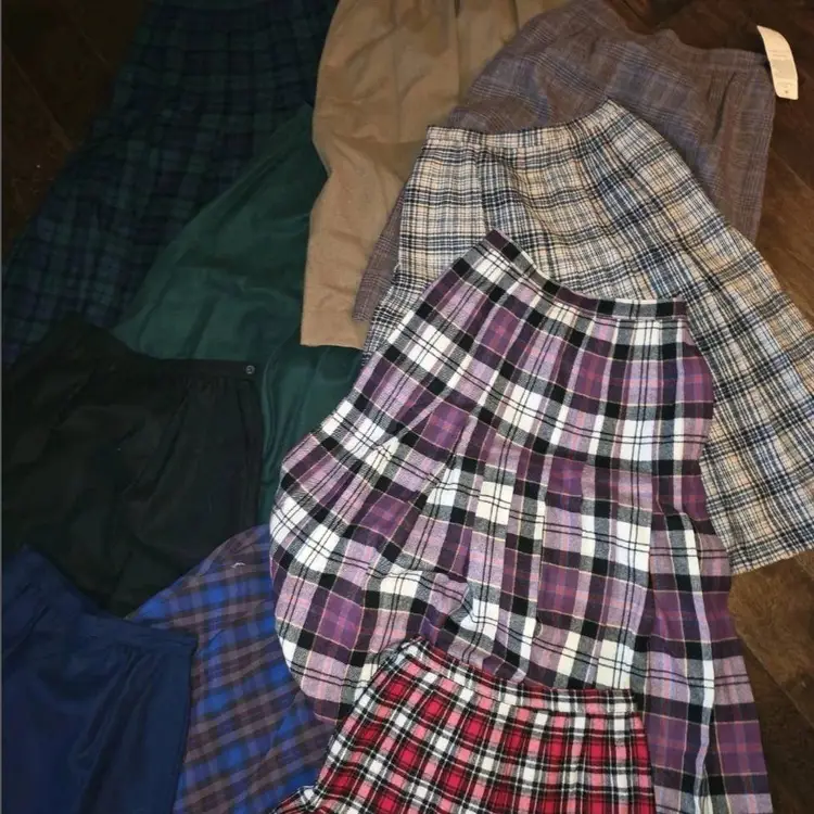 10 Vtg. Pendelton Skirts Wool Sz 6 8 9 Plaid Solid Red Grn Prple Blu Blk USA