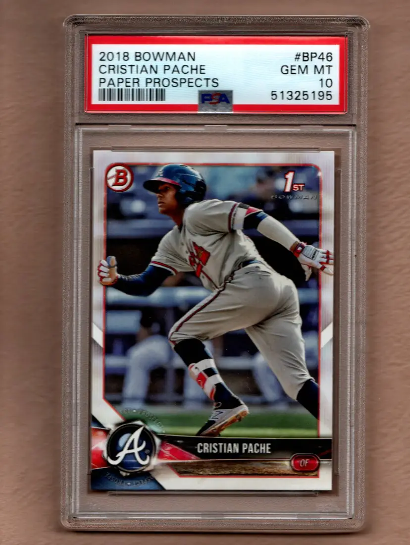 Cristian Pache 2018 Bowman #BP46 1st Paper Prospects PSA 10 Atlanta Braves