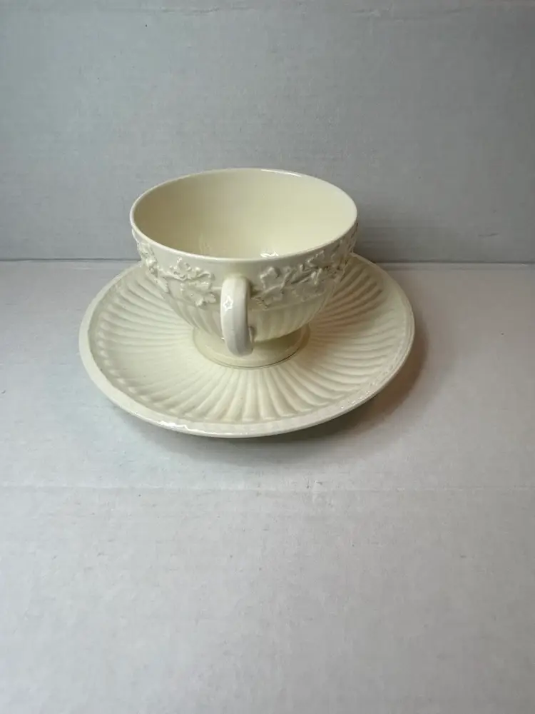 Vintage Wedgewood  Edme QueensWare Embossed Leaves & Vines Cup & Saucer