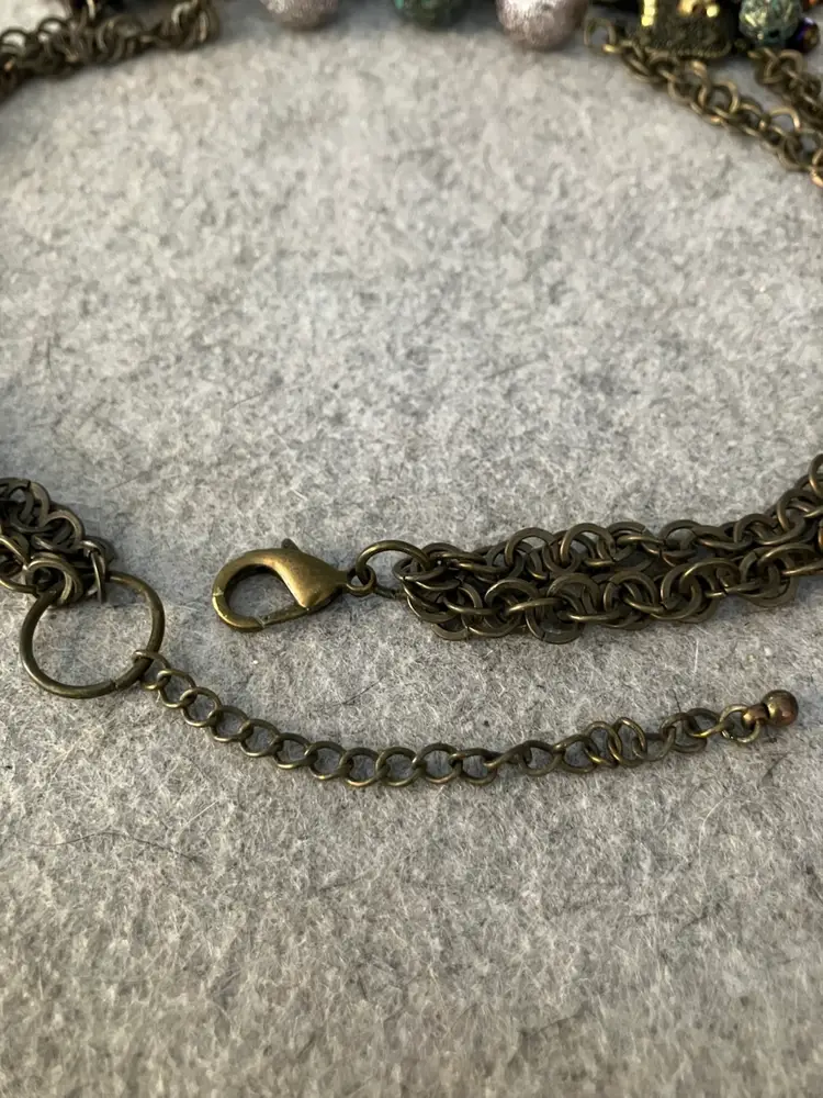 Vintage Boho Tribal Statement Bibb Necklace