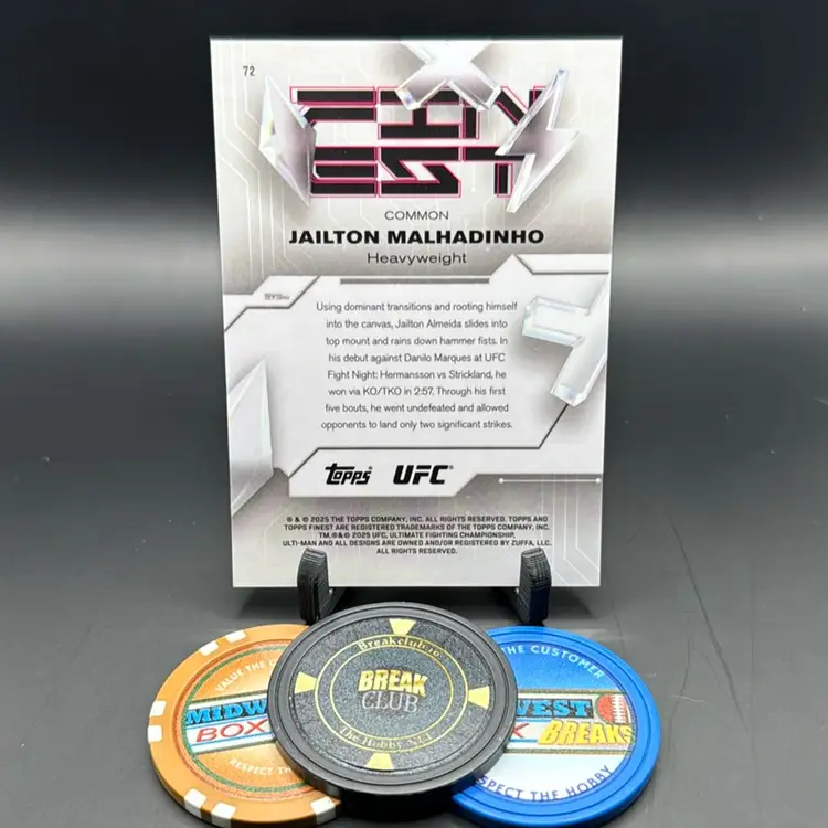 Jailton Malhadinho 14/20 Red Black Vapor 2025 Topps Finest UFC