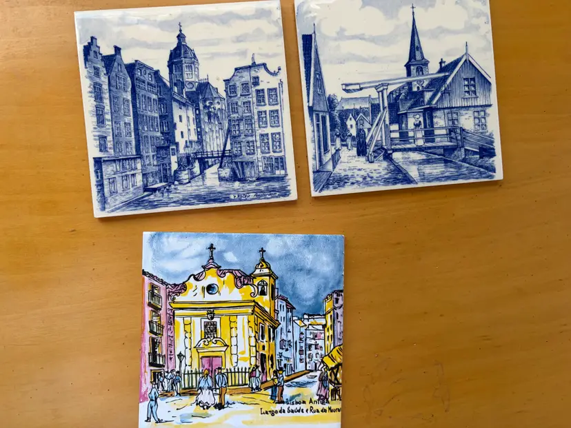 2 Delft Holland Ceramic Wall Hanging Tiles 1 Lisboa Antiga Wall Hanging Tile