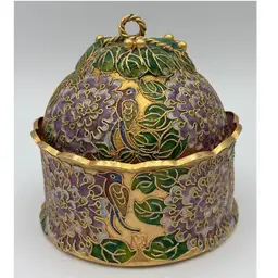 Vintage Cloisonné Enamel Trinket Music Box