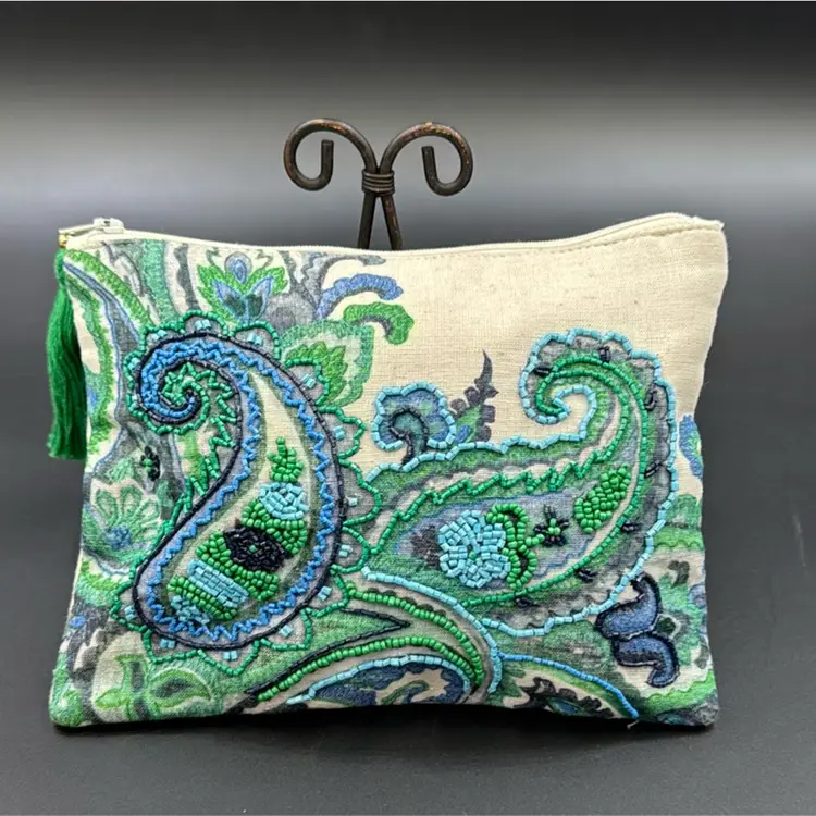 Cross tree Lane beaded make up bag