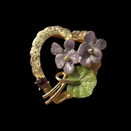 Coro? Gold Tone Enameled Floral Brooch