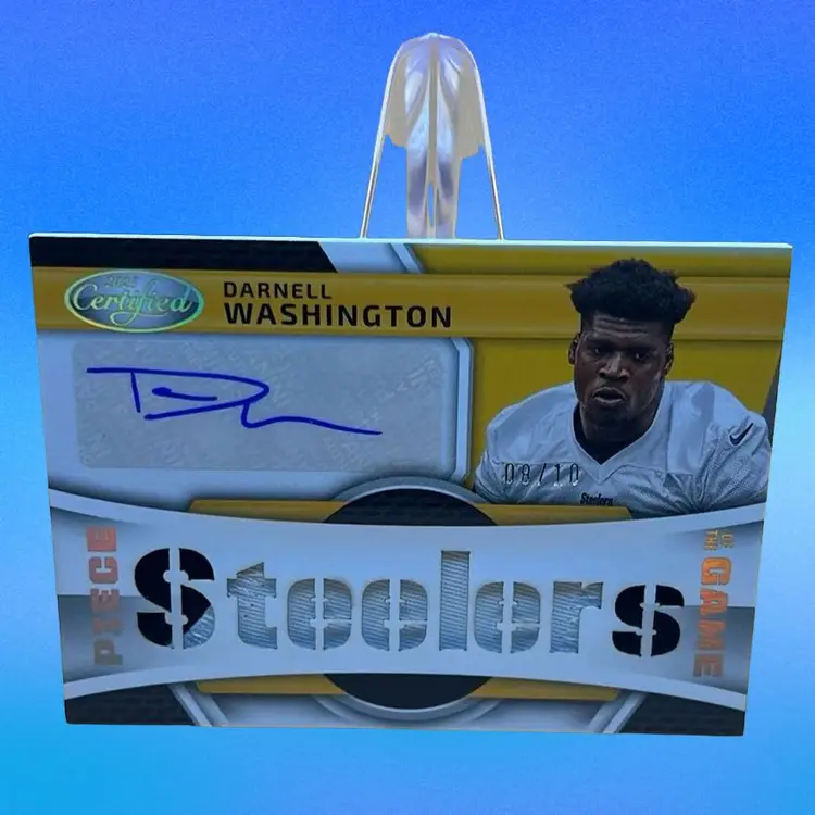 2023 Panini “Piece of the Game” Dual Color Game Used RPA DARNELL WASHINGTON /10 #PGS-DW Pittsburgh Steelers