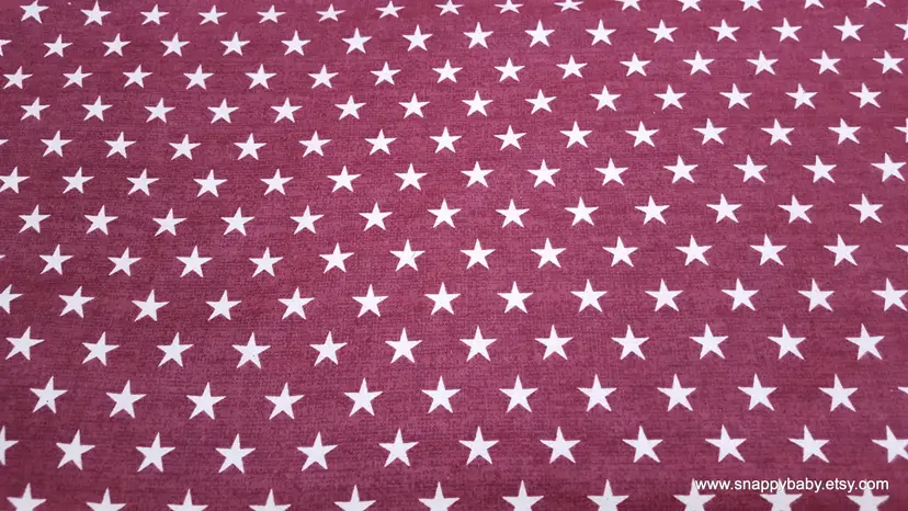Stars on Red Flannel Fabric Remnant - 100% Cotton - Choose Size - Soft Craft & Quilting Fabric