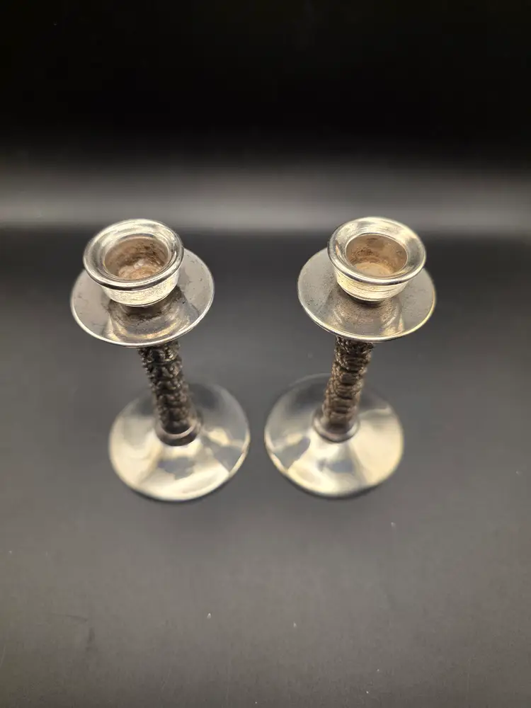 Vintage Spain Grapevine Twist Candlestick Holders