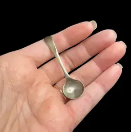 Antique British Touch Marks Sterling Silver Salter Spoon