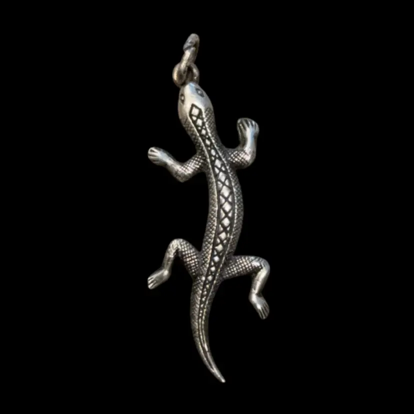 Vintage Sterling Silver Lizard /Gecko Pendant Charm, Tested
