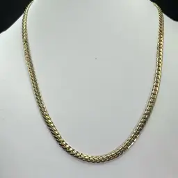 Heavy, Herringbone, Necklace, Gold Tone, Lobster, Clasp, 19” Long