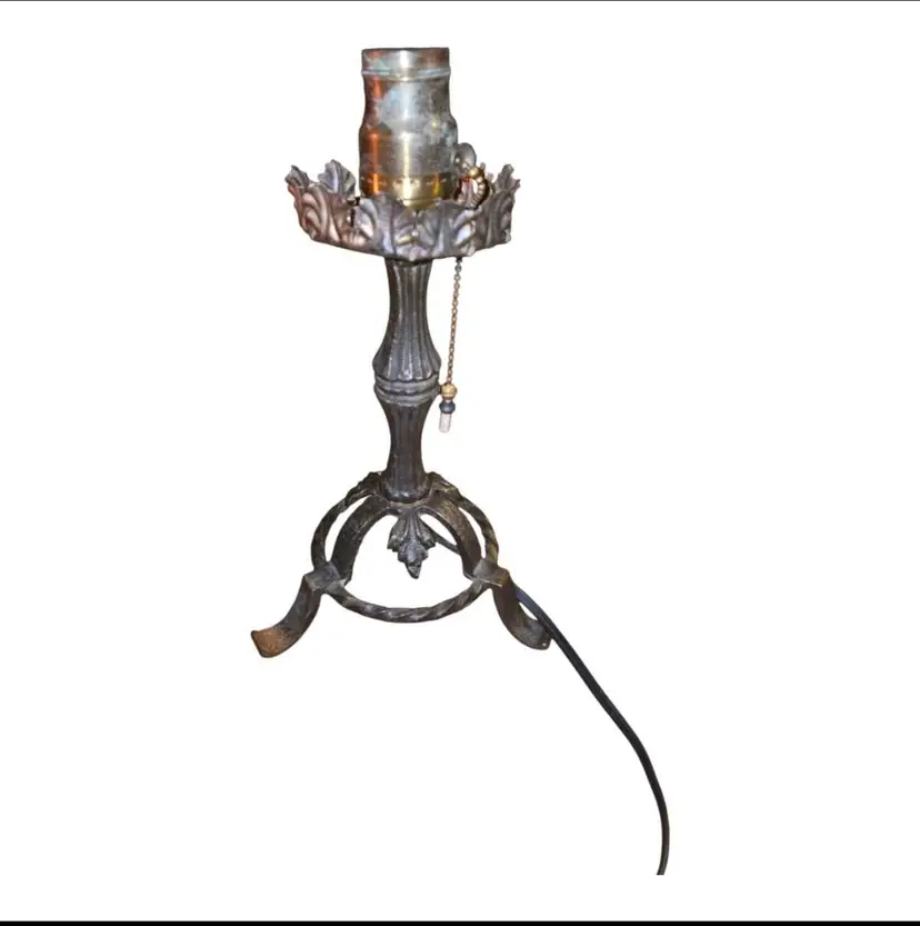 Vintage Metal Art Nouveau  Lamp