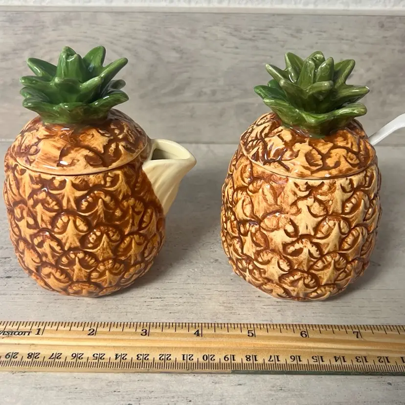 Otagiri Pineapple Creamer & Sugar With Spoon