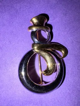 Vintage Christmas Snowman Brooch ~ Gold And Silver Tone ~ So CUTE! Read