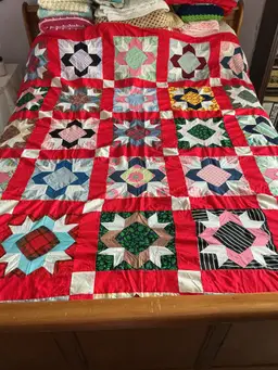 Quilt topper #2-read description, hand stitched 60’s-70’s