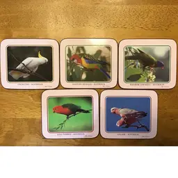 5 Australia Bird Coasters Cork Back