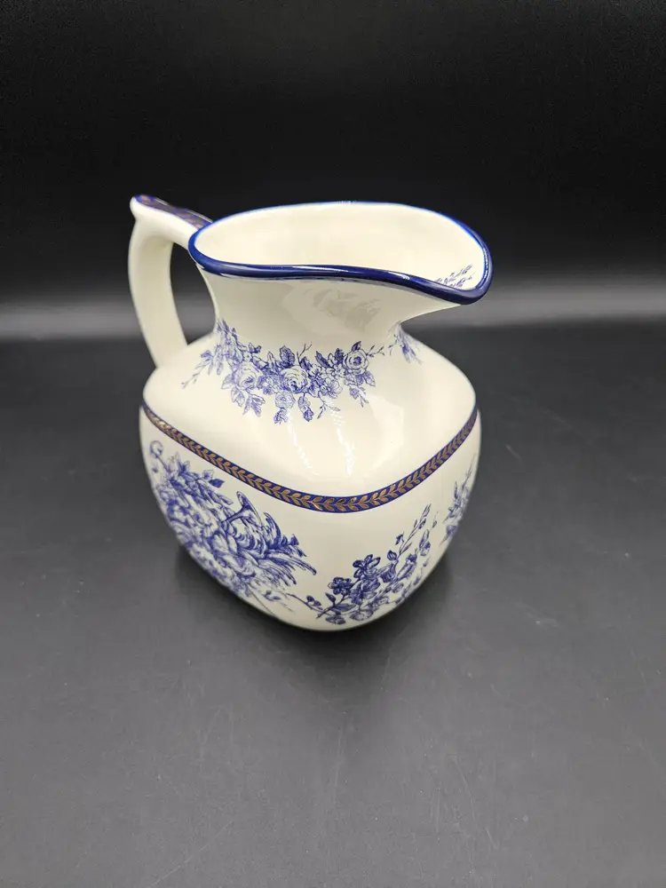 Mudpie Blue and White Pitcher