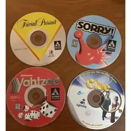 Vintage Windows 96 / 98 CD ROM Games Lot Of 4 Games Sorry Yahtzee Clue Trivial Pursuit