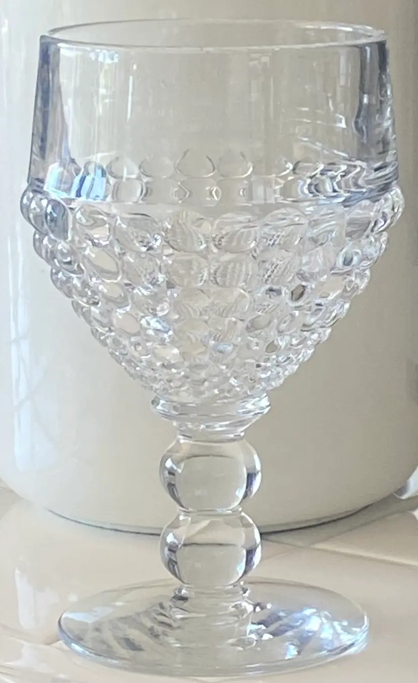 4 Viking Glass/New Martinsville Ancestral Clear Water Goblet Thousand Eye Glass